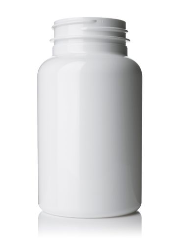 225 cc white PET plastic pill packer bottle with 45-400 neck finish