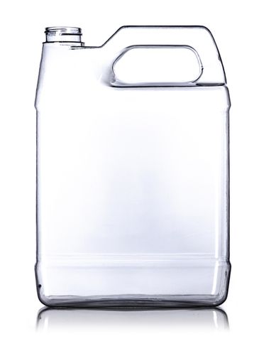 1 gallon clear PVC plastic f-style container with 38-400 neck finish (not food grade)