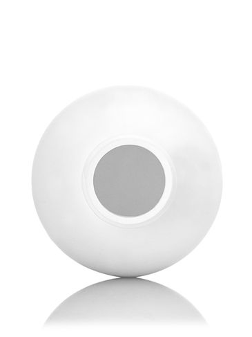 8 oz white HDPE plastic diamond round bottle with 24-410 neck finish