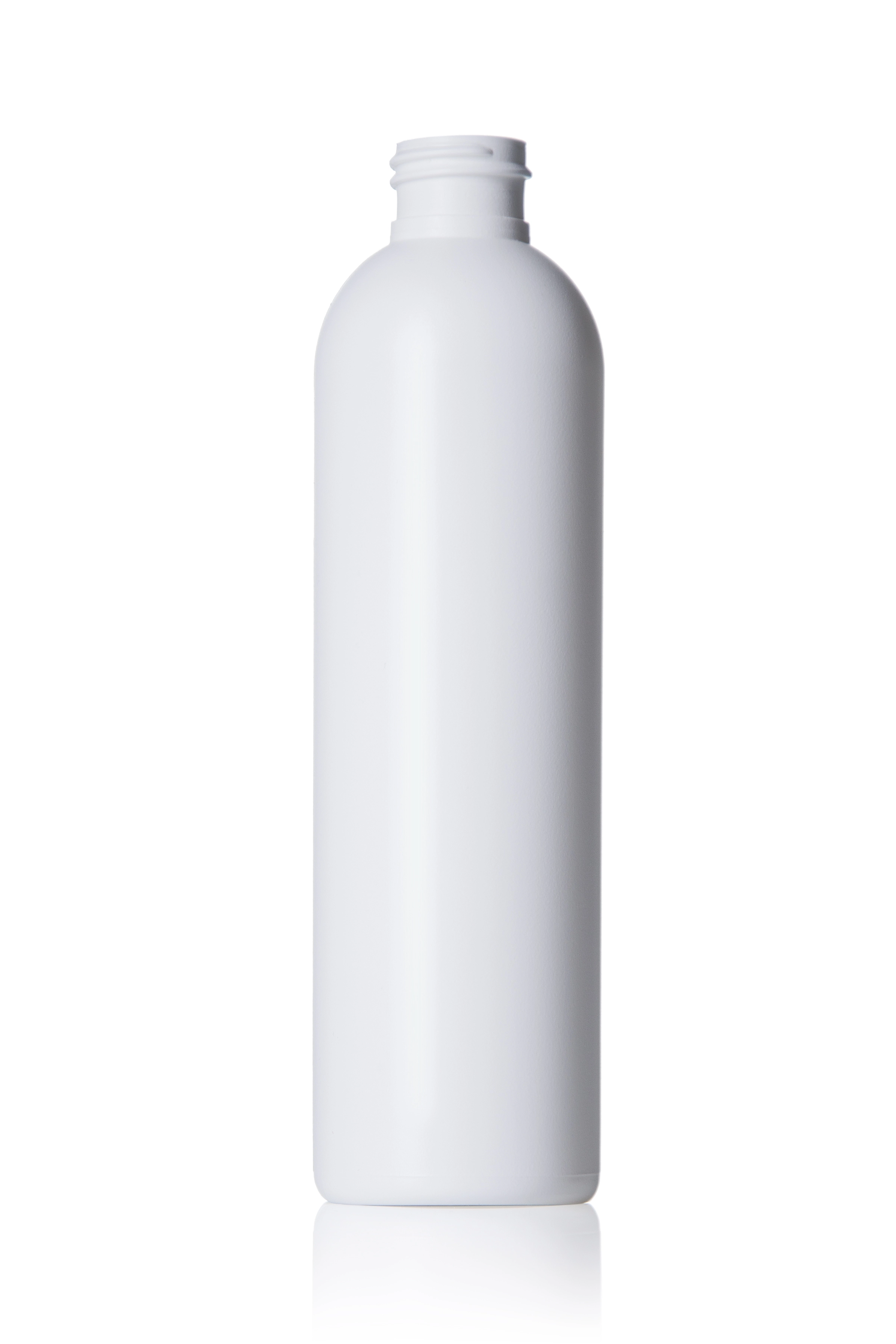 8 oz White HDPE Plastic Cosmo Round Bottle – B1359WH