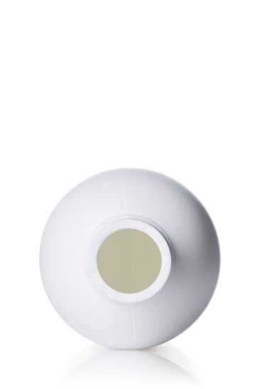 8 oz white HDPE plastic cosmo round bottle with 24-410 neck finish