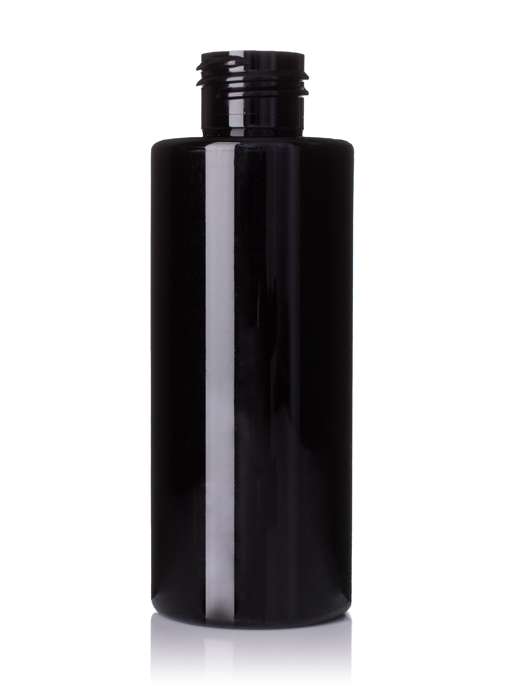 4 oz Black PET Plastic Cylinder Round Bottle – B136BK