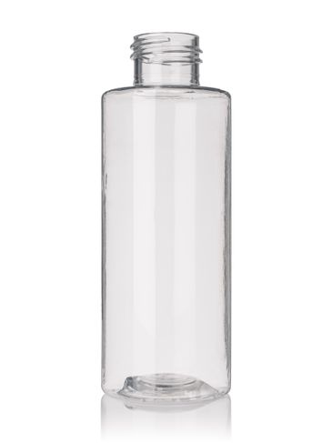 4 oz clear PET plastic cylinder round bottle with 24-410 neck finish