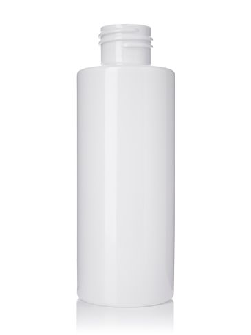 4 oz white PET plastic cylinder round bottle with 24-410 neck finish