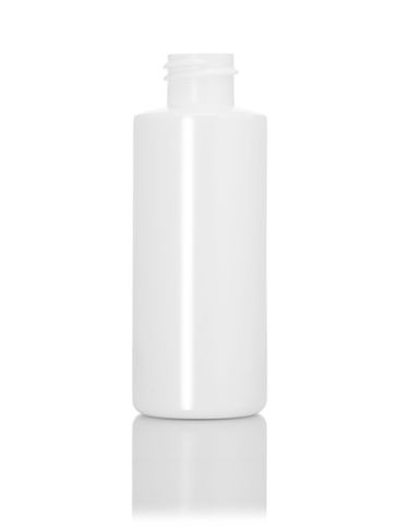 2 oz white HDPE plastic cylinder round bottle with 20-410 neck finish