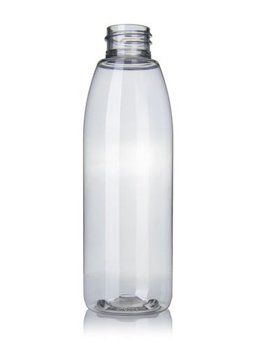 8 oz clear PET plastic round bottle with 28-410 neck finish