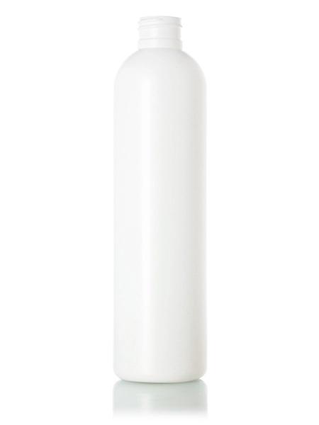 8 oz White HDPE Plastic Imperial Round Bottle – B1398WH