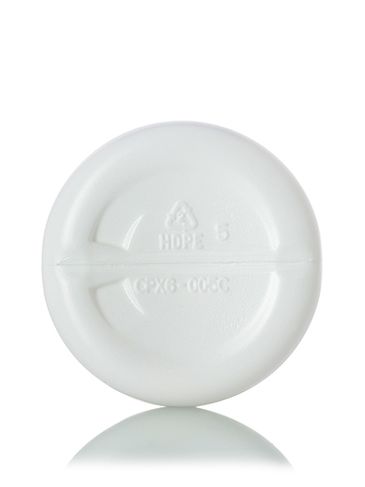 8 oz white HDPE plastic imperial round bottle with 24-410 neck finish