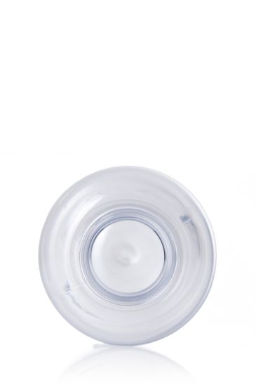 100 mL (3 oz) clear PET plastic boston round bottle with 24-410 neck finish