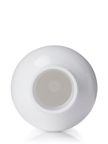 100 mL (3 oz) white PET plastic boston round bottle with 24-410 neck finish