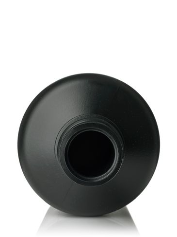 32 oz black HDPE plastic 100 gram boston round buttress bottle with 38-430 neck finish