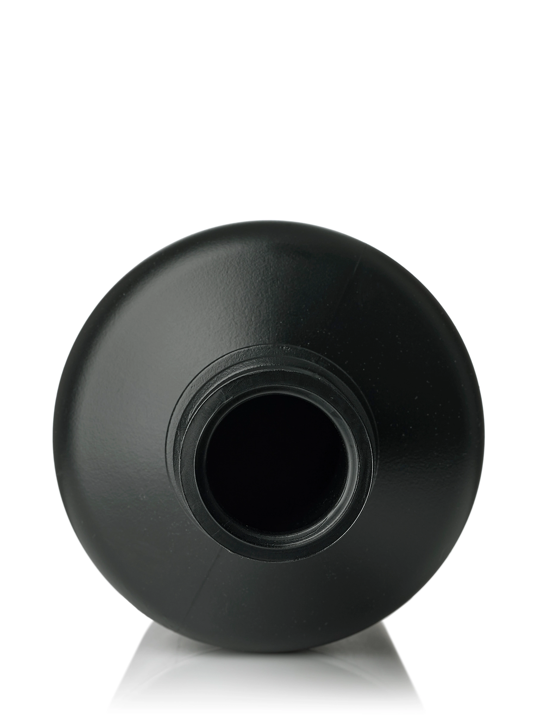 32 oz Black HDPE Plastic 100 Gram Boston Round Buttress Bottle – B1401BK