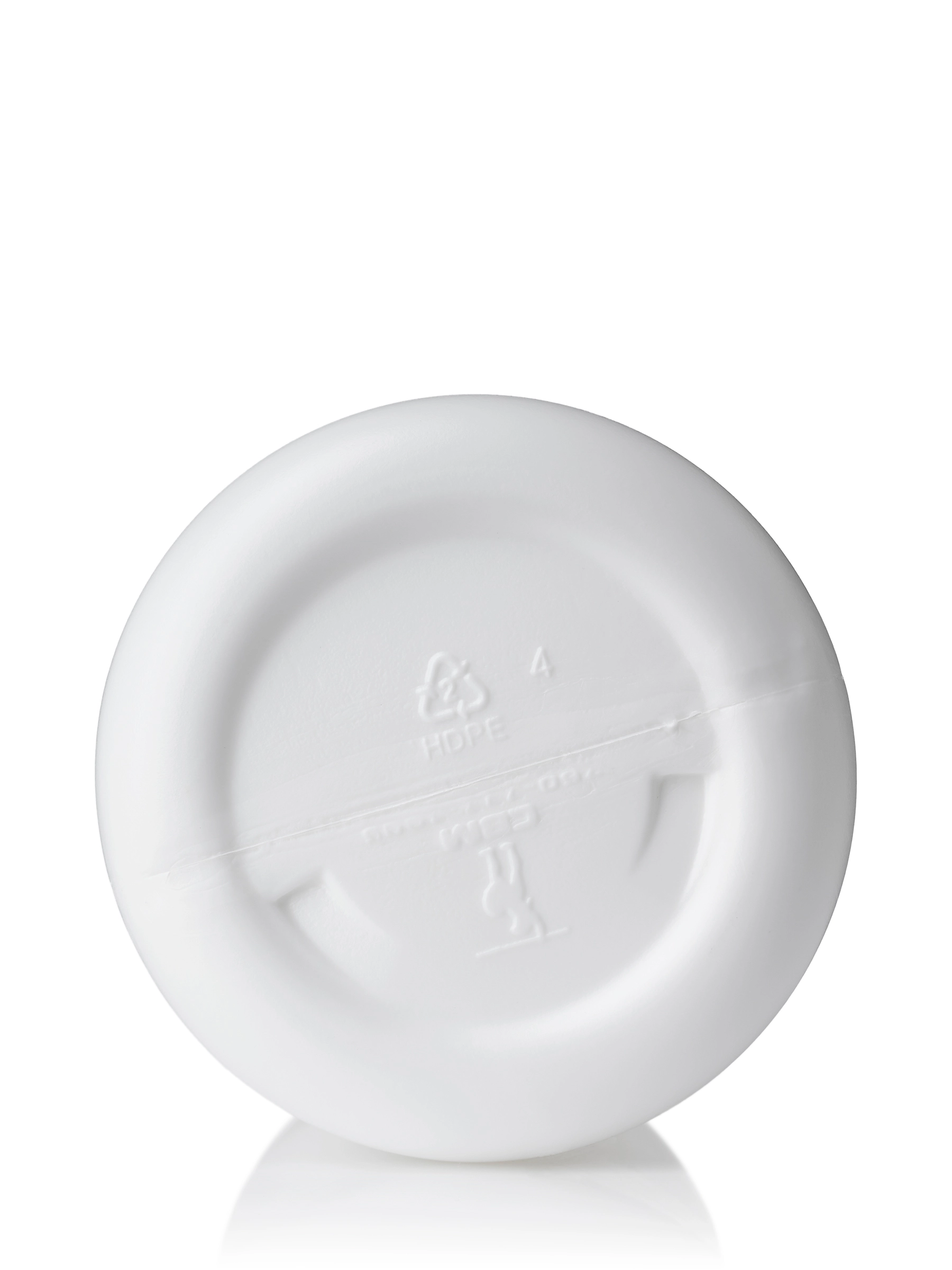 32 oz White HDPE Plastic 100 Gram Boston Round Buttress Bottle – B1401WH