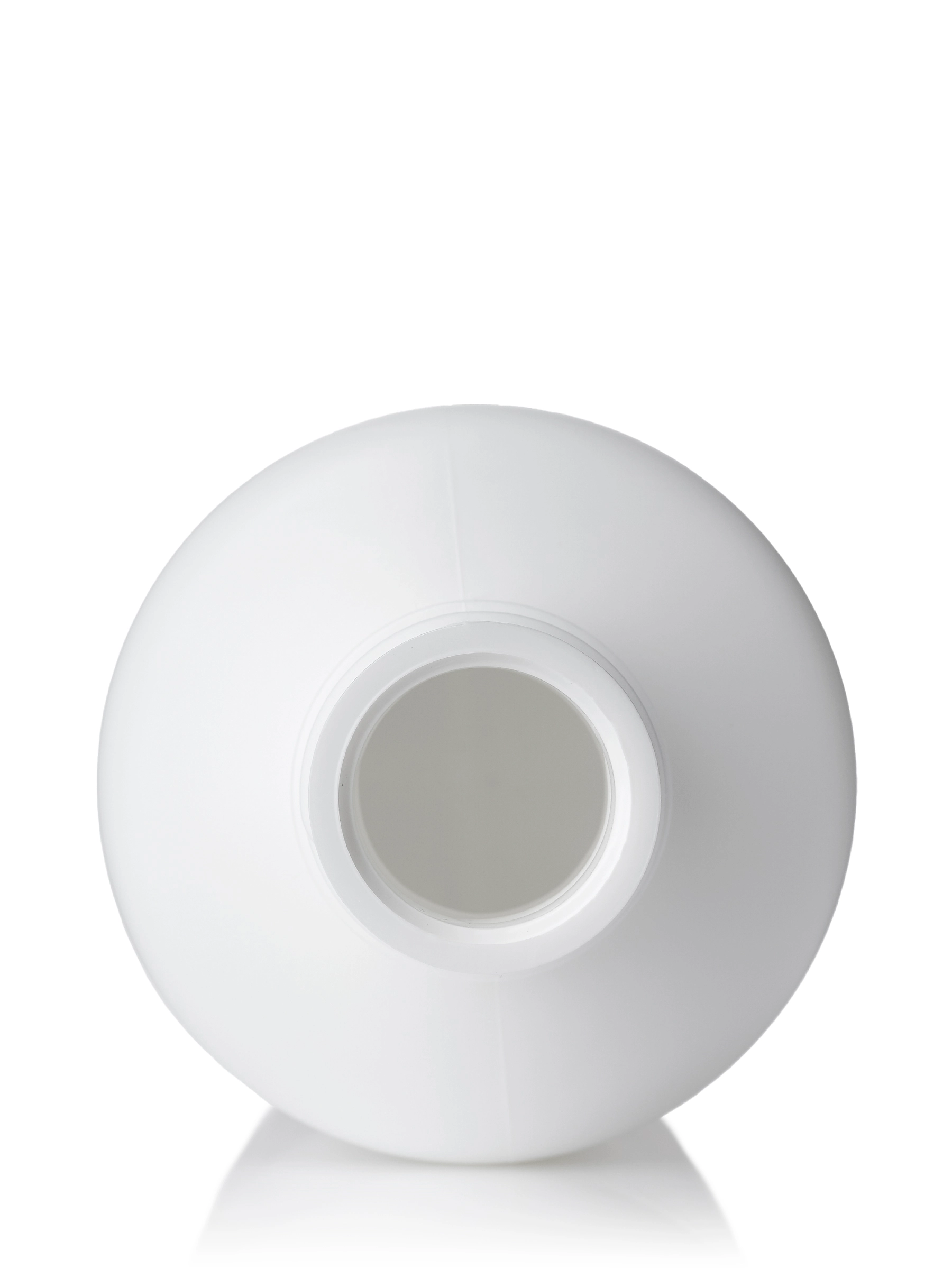 32 oz White HDPE Plastic 100 Gram Boston Round Buttress Bottle – B1401WH