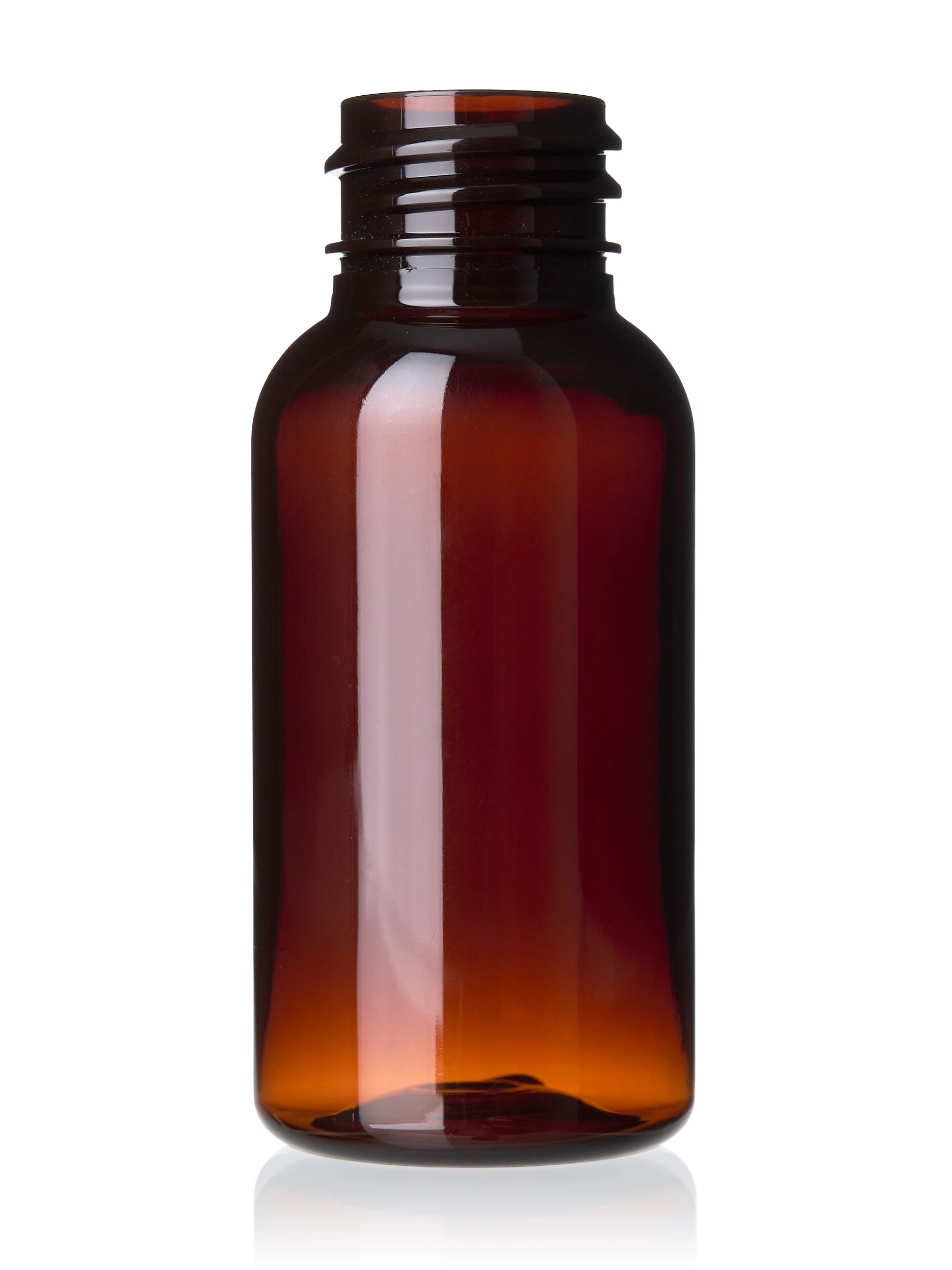 1 oz Amber PET Plastic Boston Round Bottle – b1403am