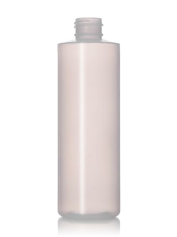 8 oz natural-colored LDPE plastic cylinder round bottle with 24-410 neck finish