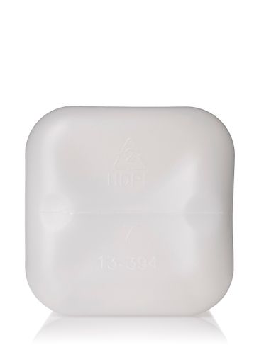 16 oz natural-colored square HDPE plastic dairy bottle with 38-DBJ neck finish