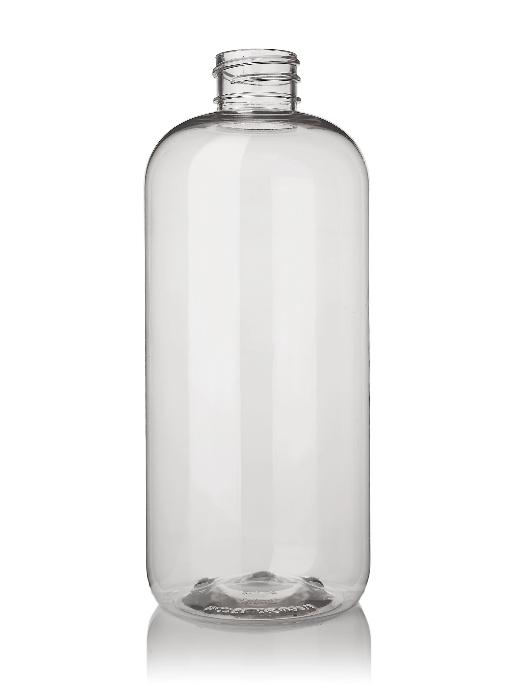 16 oz Clear PET Plastic Boston Round Bottle – B1572CL