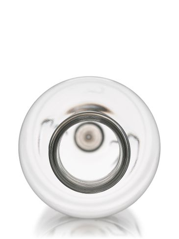 4 oz clear PET plastic boston round bottle with 24-410 neck finish