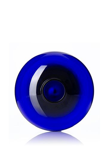 32 oz cobalt blue PET plastic boston round bottle with 28-410 neck finish