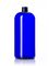 32 oz cobalt blue PET plastic boston round bottle with 28-410 neck finish