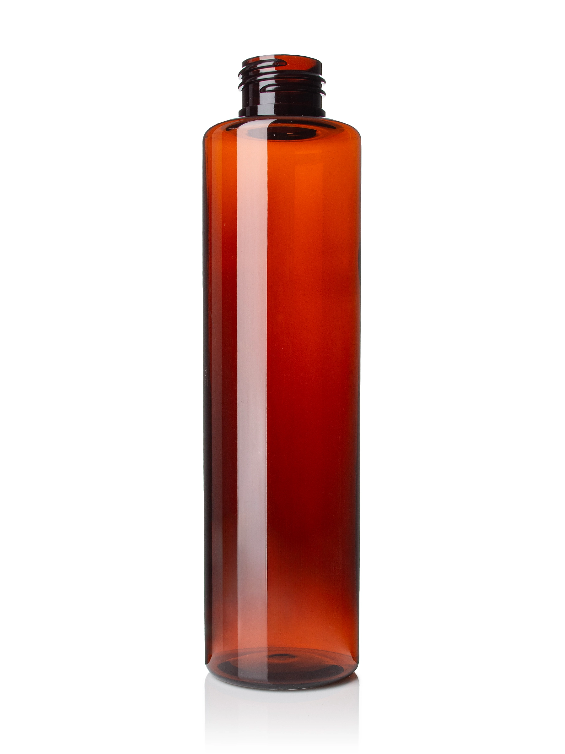 6 oz Amber PET Plastic Slim Cylinder Round Bottle – B160AM