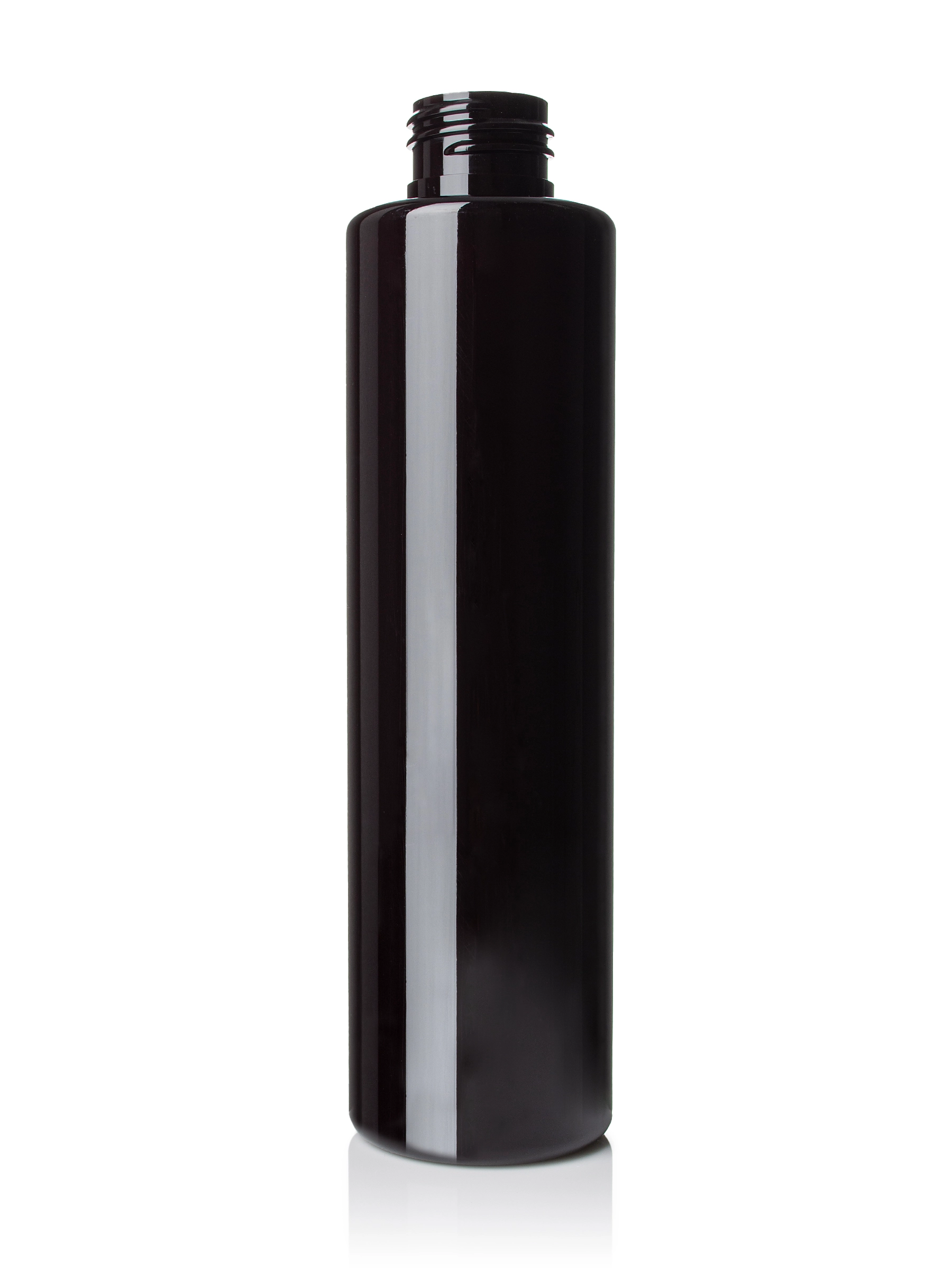 6 oz Dark Amber PET Plastic Slim Cylinder Round Bottle – B160DA