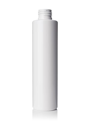 6 oz white PET plastic slim cylinder round bottle with 24-410 neck finish