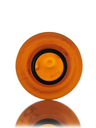 4 oz light amber PET plastic bullet round bottle with 20-410 neck finish