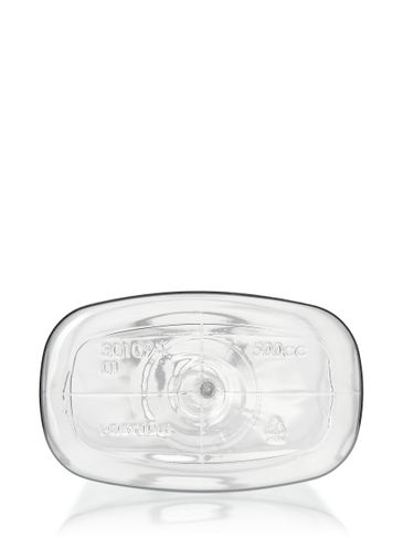 500 mL clear PET plastic metric oblong bottle with 28-400 neck finish