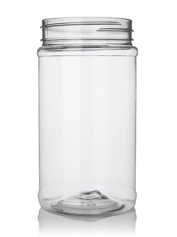 12 oz clear PET plastic spice bottle with 63-485 neck finish