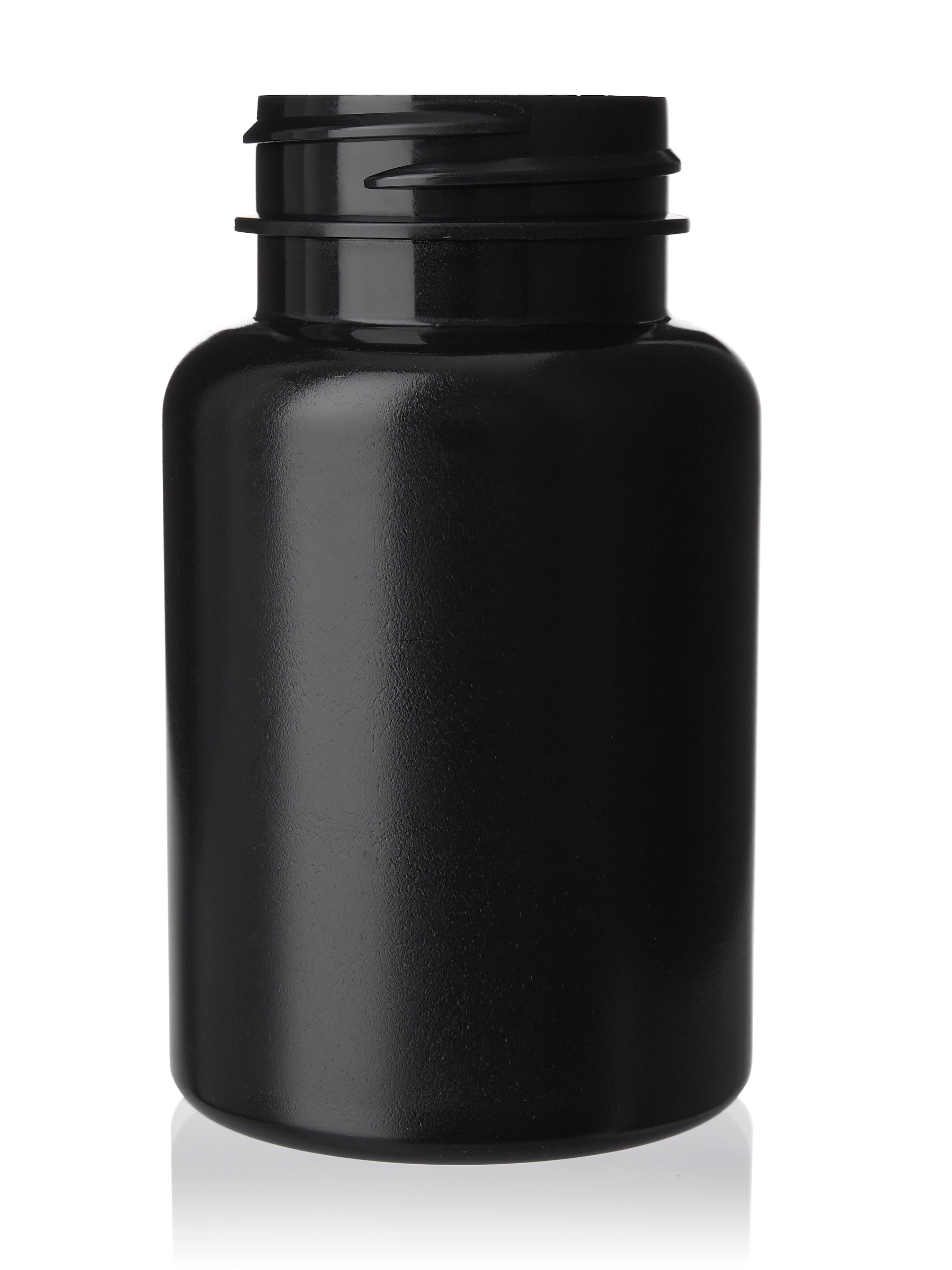 120 cc Black HDPE Plastic Pill Packer Bottle – B1673BK