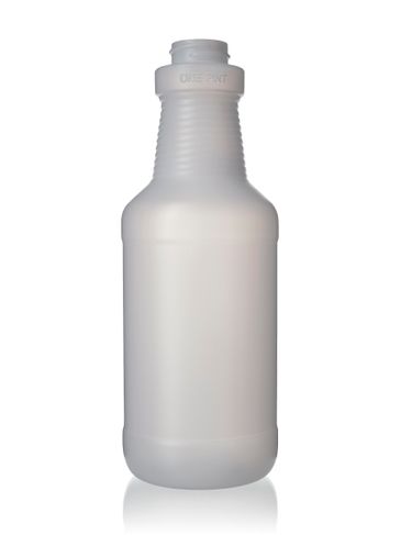 16 oz natural-colored HDPE plastic carafe bottle with 28-400 neck finish