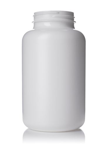 500 cc white HDPE plastic pill packer bottle with 53-400 neck finish