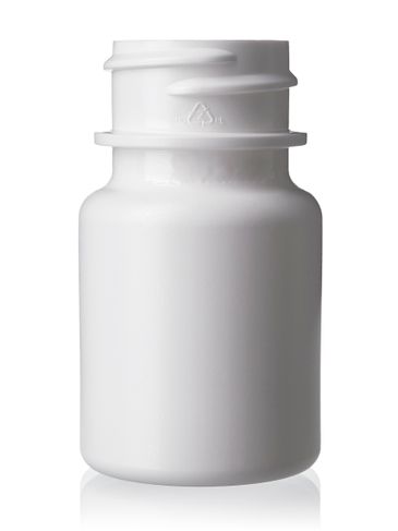 30 cc white HDPE plastic pill packer bottle with 28-400 neck finish