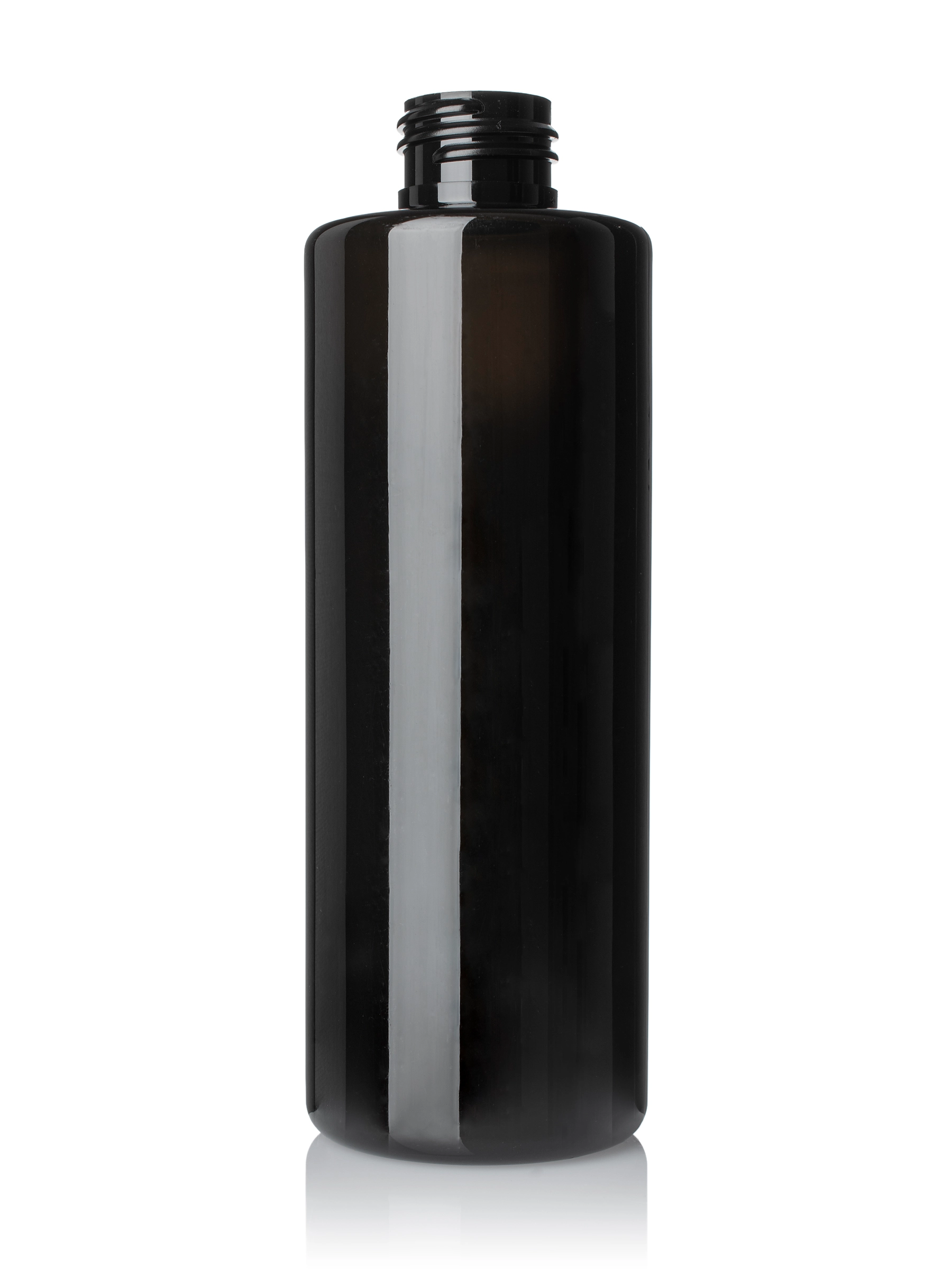 8 oz Black PET Plastic Cylinder Round Bottle – B179BK