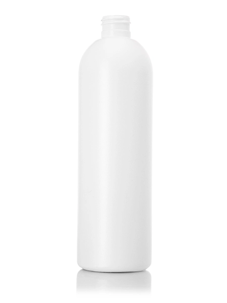 12 oz White HDPE Plastic Imperial Round Bottle – B186WH