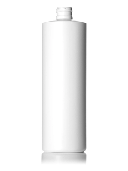 16 oz White HDPE Plastic Cylinder Round Bottle – B199