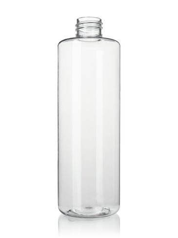 16 oz clear PET plastic cylinder round bottle with 28-410 neck finish
