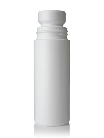 3 oz white HDPE plastic roll-on bottle with natural PP plastic roller ball and white PP plastic smooth skirt lid (unassembled)