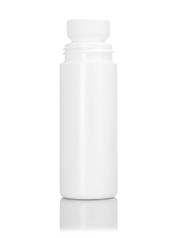 3 oz white HDPE plastic roll-on bottle with natural PP plastic roller ball and white PP plastic smooth skirt lid (unassembled)