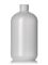 16 oz natural-colored HDPE plastic boston round bottle with 28-410 neck finish
