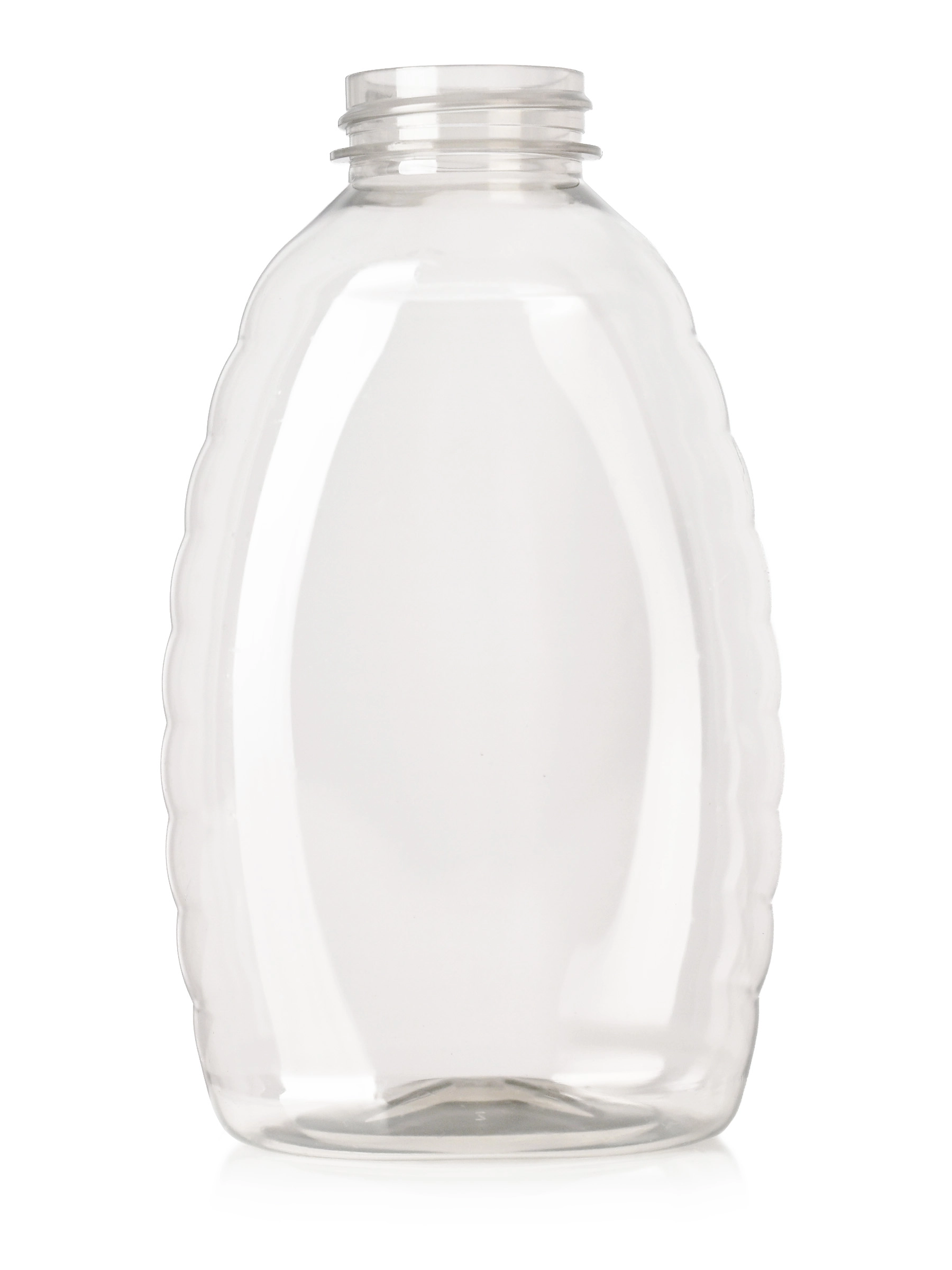 16 oz Clear 25% PCR PET Plastic Oval Honey Bottle (24 oz of Honey) – B20440CL
