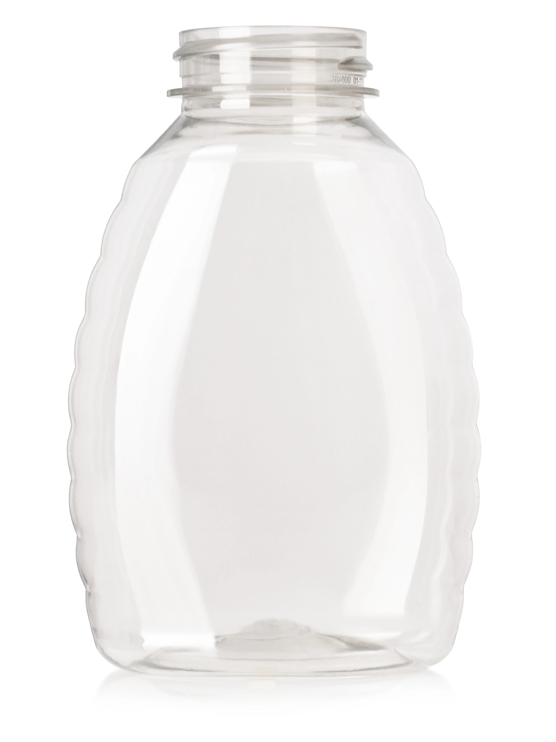 8 oz Clear 25% PCR PET Plastic Oval Honey Bottle (12 oz of Honey) – B20443CL