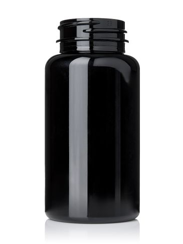 150 cc black PET plastic pill packer bottle with 38-400 neck finish