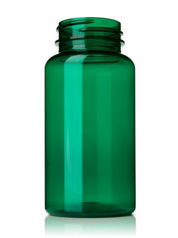 150 cc green PET plastic pill packer bottle with 38-400 neck finish