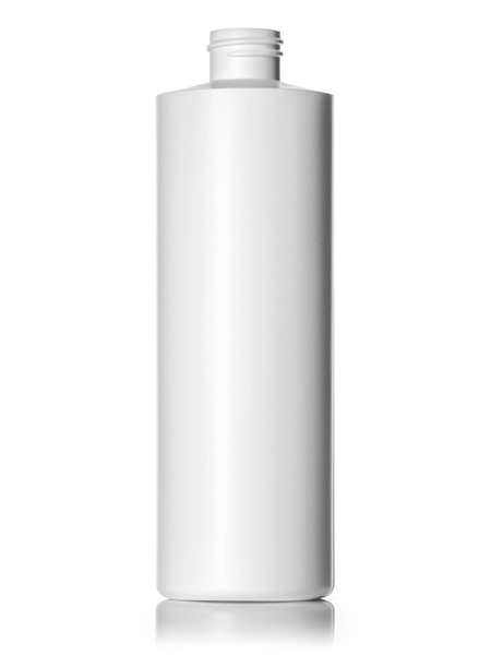 16 oz White HDPE Plastic Cylinder Round Bottle – B206