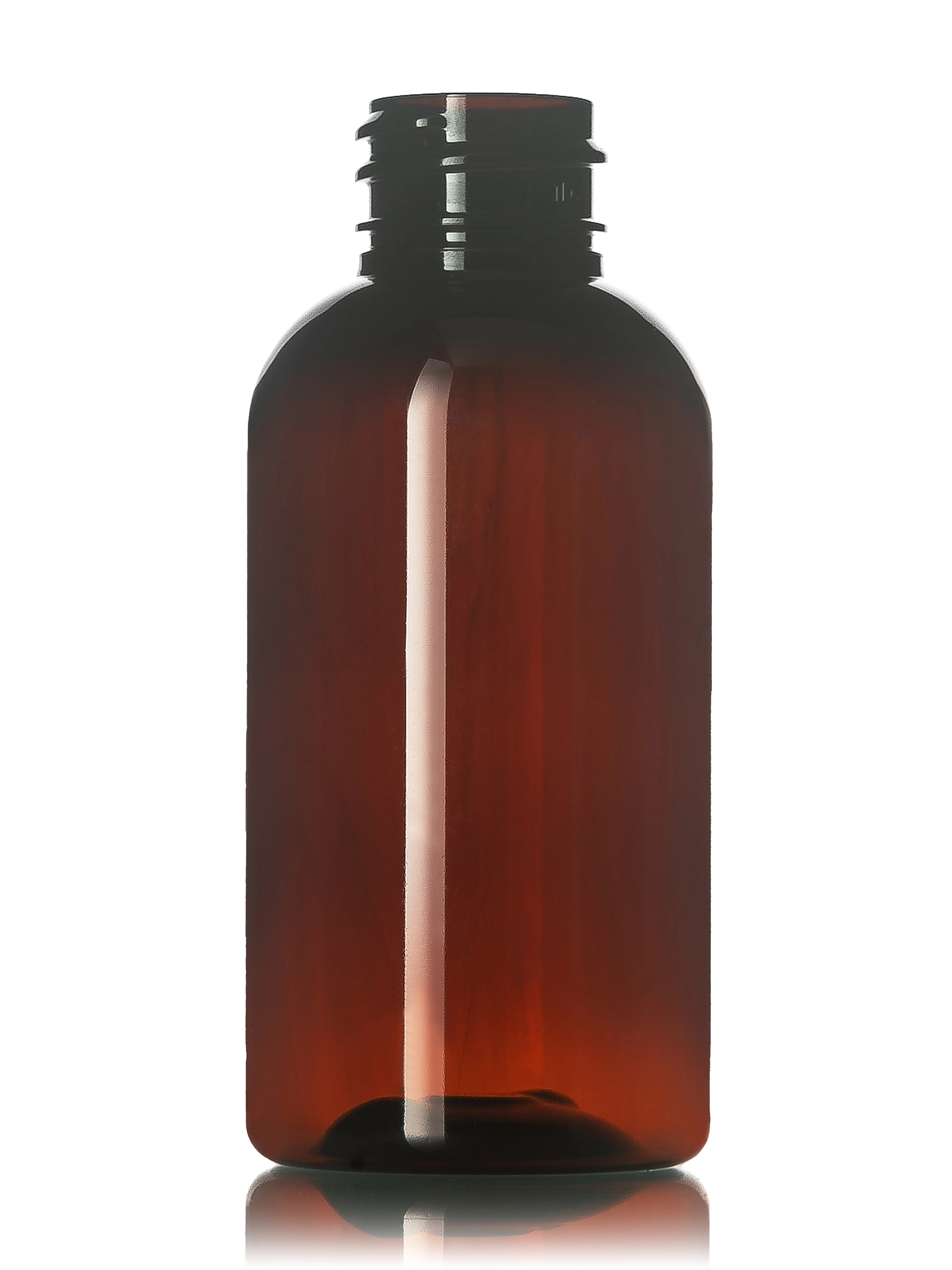 2 oz Amber PET Plastic Boston Round Bottle – B2066AM