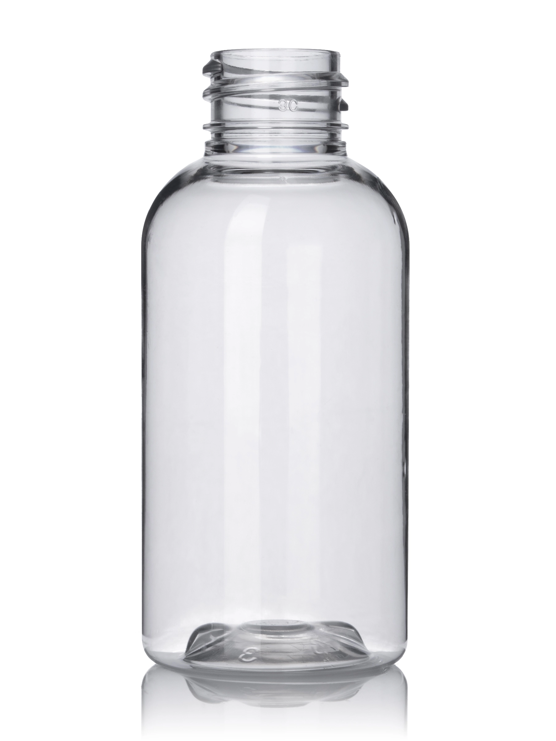 2 oz Clear PET Plastic Boston Round Bottle – B2066CL