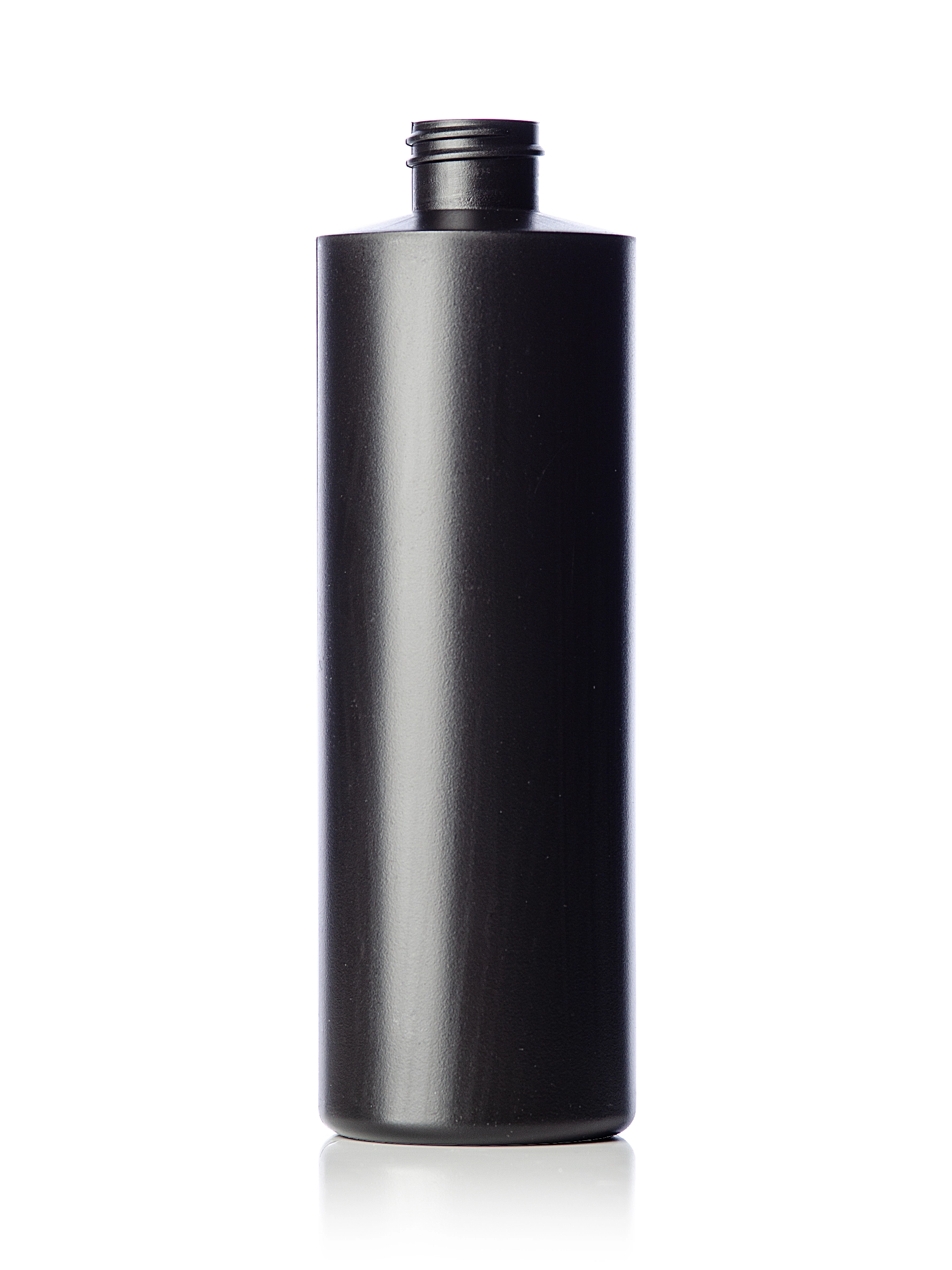 16 oz Black HDPE Plastic Cylinder Round Bottle – B206BK